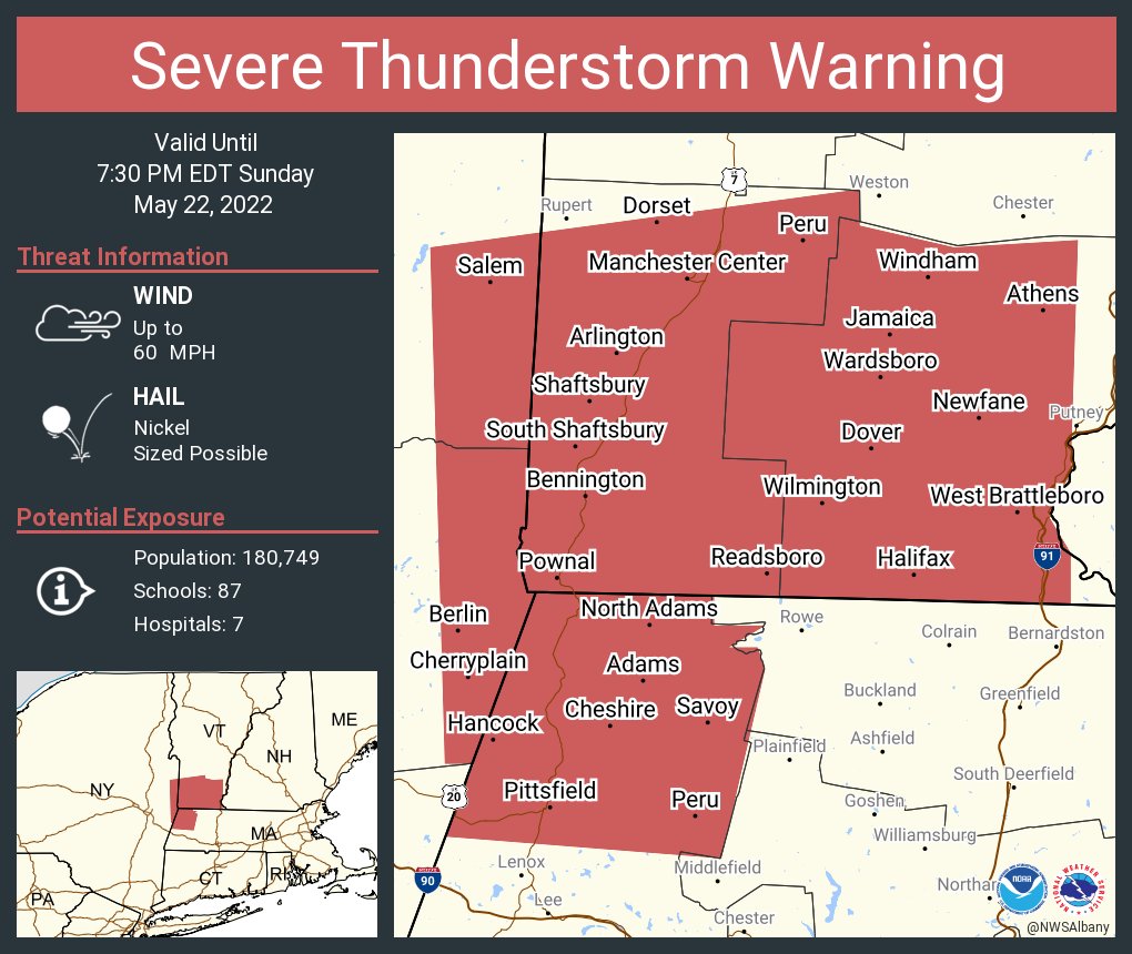 NWS Albany on Twitter "Severe Thunderstorm Warning including
