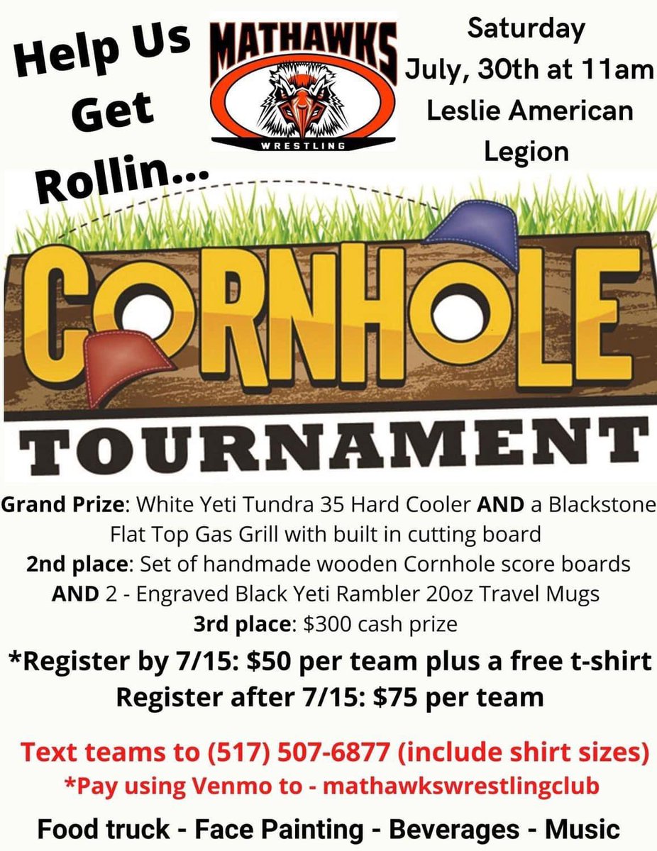 Come out and support our youth wrestling program if your are in the area. The prizes are top notch! See July 30th!!!