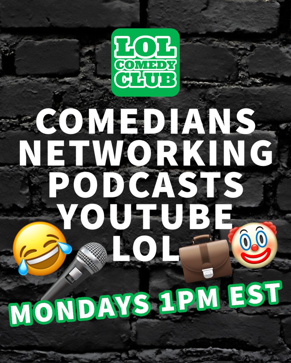 ComedyClubLOL1's tweet photo. Join us on Mondays for comedians networking podcasts YouTube LOL! ππ§ π #LOLComedyClub β³οΈ @Clubhouse https://t.co/VZLGmjhV8M