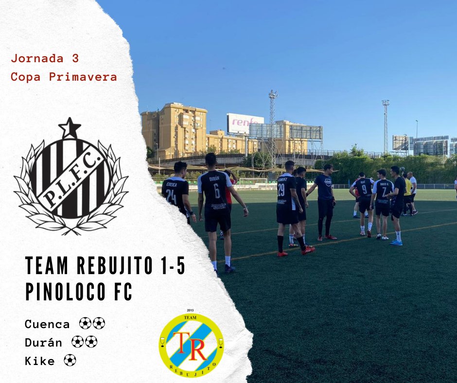 Pinoloco41015's tweet photo. CRÓNICA: Camareroooo, una jarra de rebujito.

✅ Team Rebujito 1-5 Pinoloco FC.

🔝 Partidazo de los chavales para seguir sumando en la Copa.

Goles: @JCuenca92 (x2), @_aduran6 (x2) y #Kike.

#AvantiPinoloco 🖤 https://t.co/0EXueGfbdi