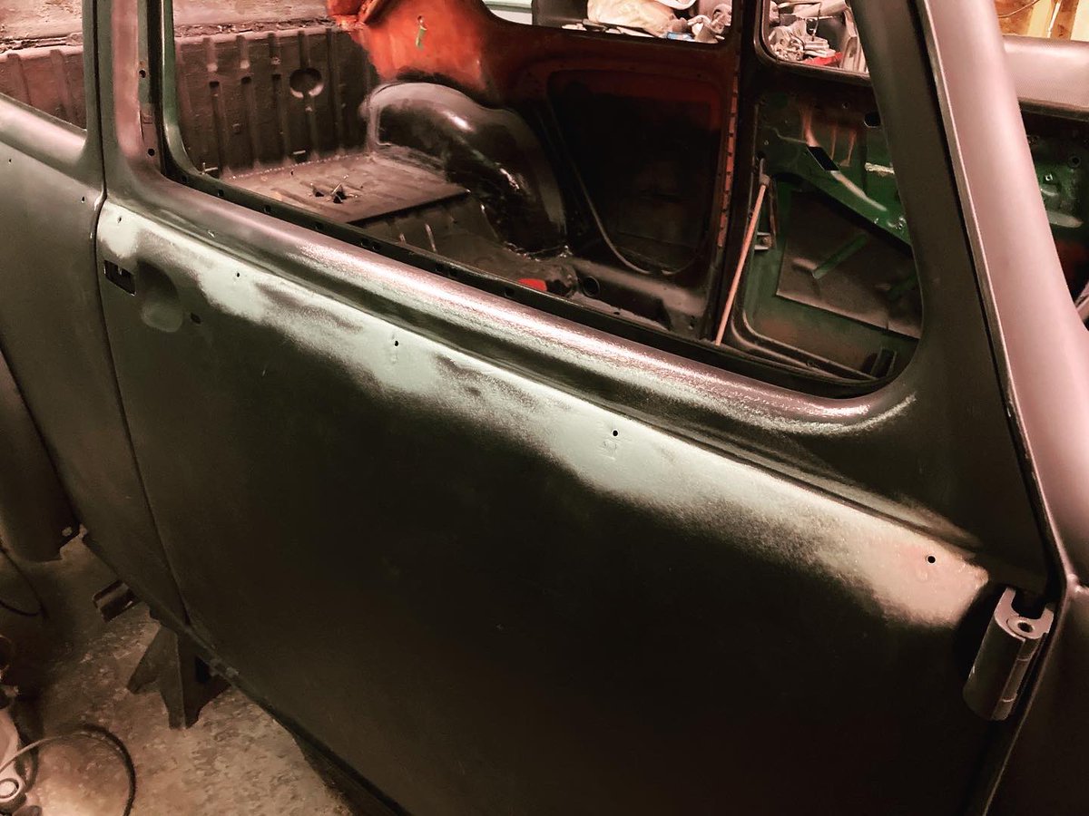 thebugnut's tweet photo. Since this door is from a slightly earlier beetle, I had to fill in the old holes for the trim and relocate the just a bit higher.
#vwbeetle #vwbug #thebugnut #super71 #superbeetle https://t.co/yaQ3NwGgVI