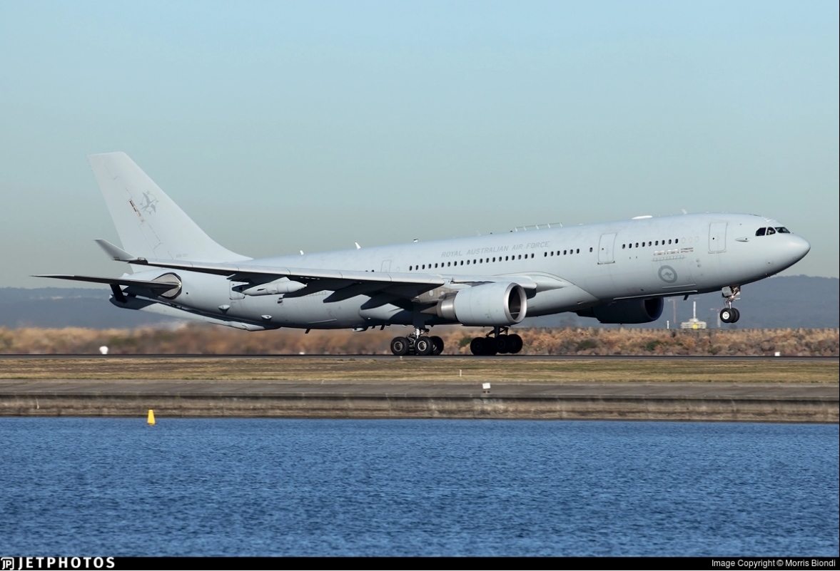 CoronetEast's tweet photo. RAAF KC-30A #ASY552 (A39-001) was just cleared by ATC to March ARB #KRIV from Honolulu #PHNL. Supporting the final five Royal Australian Air Force F-35s from Nellis AFB #KLSV to Honolulu #PHNL tomorrow as #ASY1059 and #ASY1061 flight. https://t.co/KhjRcG3kt5