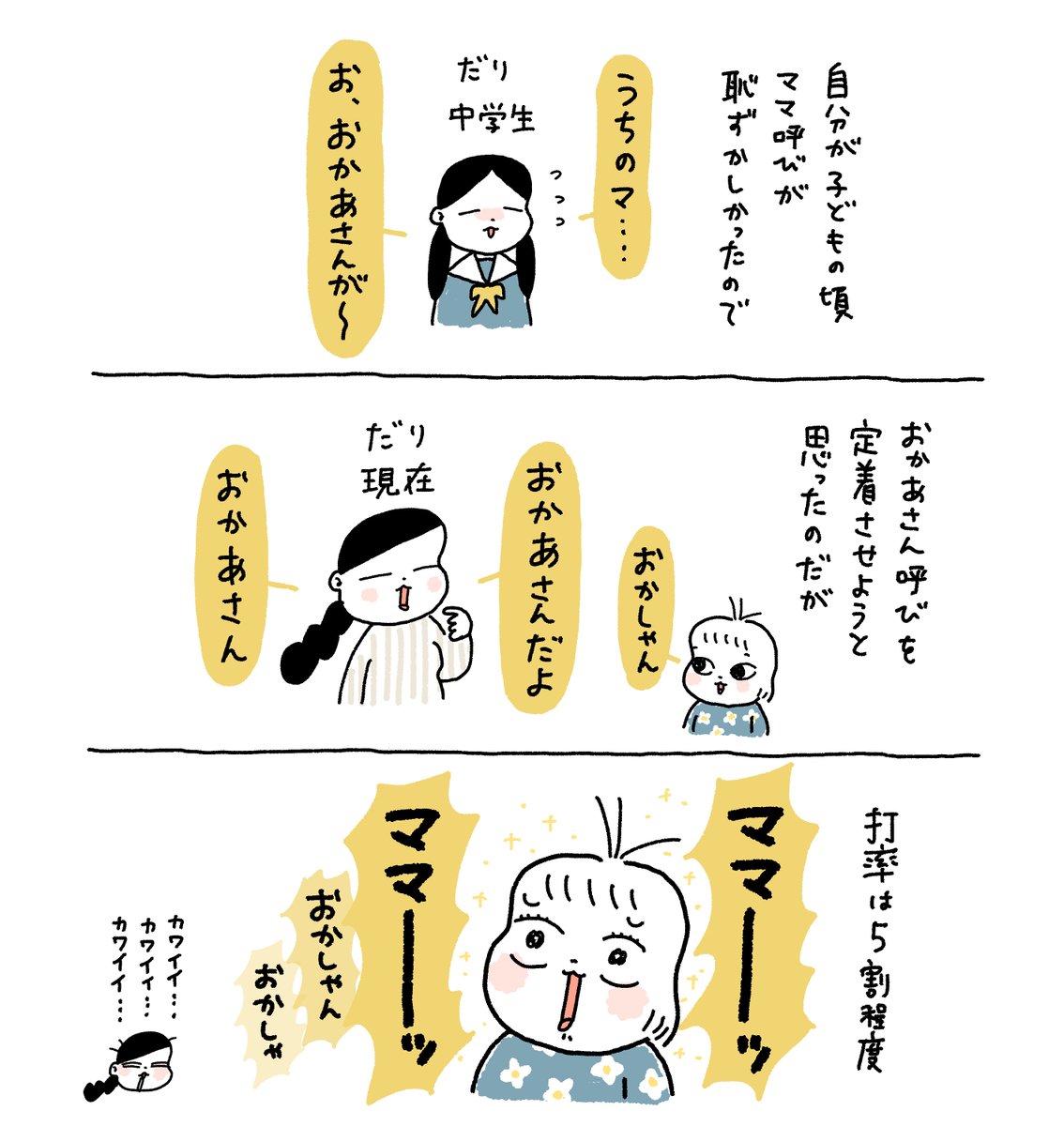 ママ🆚お母さん
(おとうしゃんのことはパパって呼ばんのよナ....🦍) 