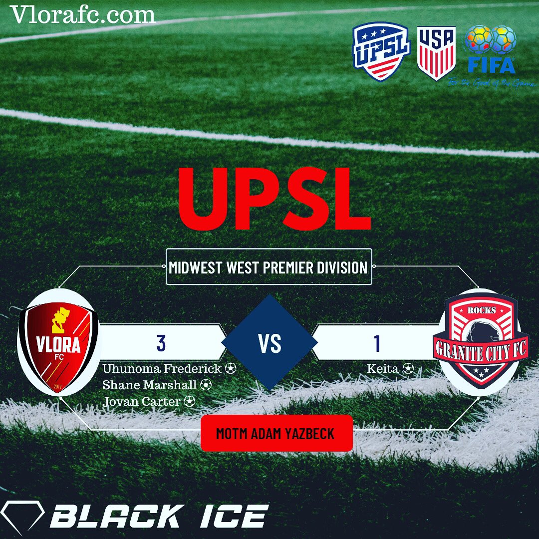 VloraFc's tweet photo. Full Time from St. Cloud, We come away with another win with a score of 3-1! 4th straight win and sitting on top of the table. 

#forzavlora🔴⚫️ https://t.co/ZDPP2vIZtW