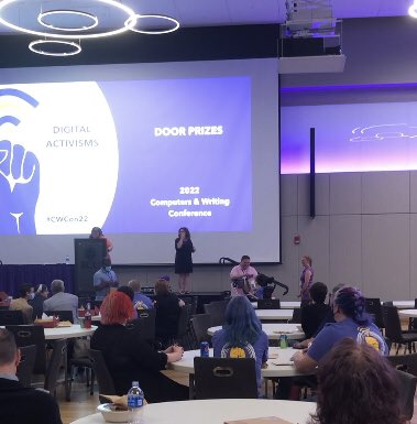 mooreofawriter's tweet photo. Also won a door prize at #cwcon22?! What a nice surprise. Thank you to @meble, @rhetboi, @ErinAFrost, and their team at ECU for this and for organizing a fantastic conference! #cwcon https://t.co/2EGTzbNcJ9