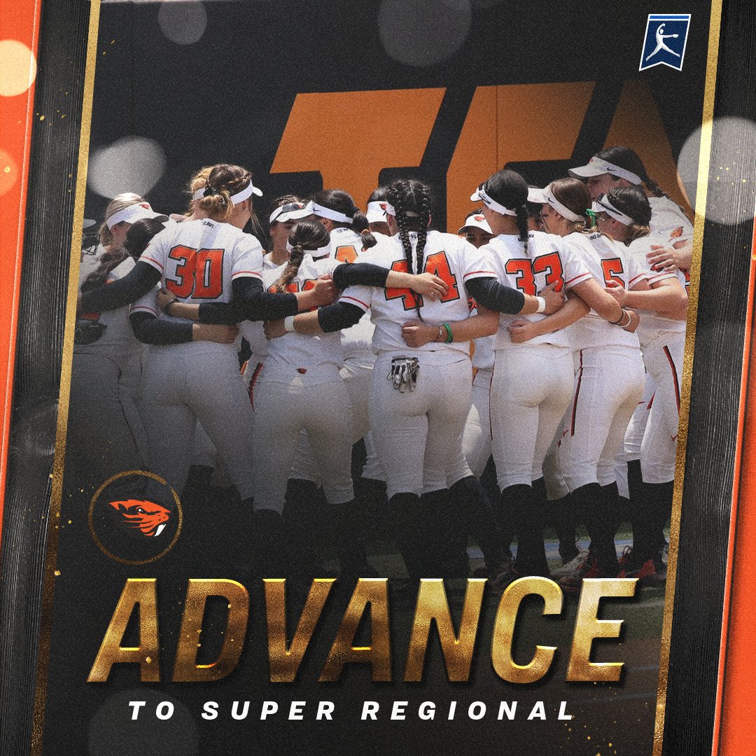 NCAASoftball's tweet image. The Beavers take them both! 🦫

@BeaverSoftball upsets (11) Tennessee twice on Sunday to win the Knoxville Regional and advance to the Super Regionals for the first time since 2006!

#RoadToWCWS