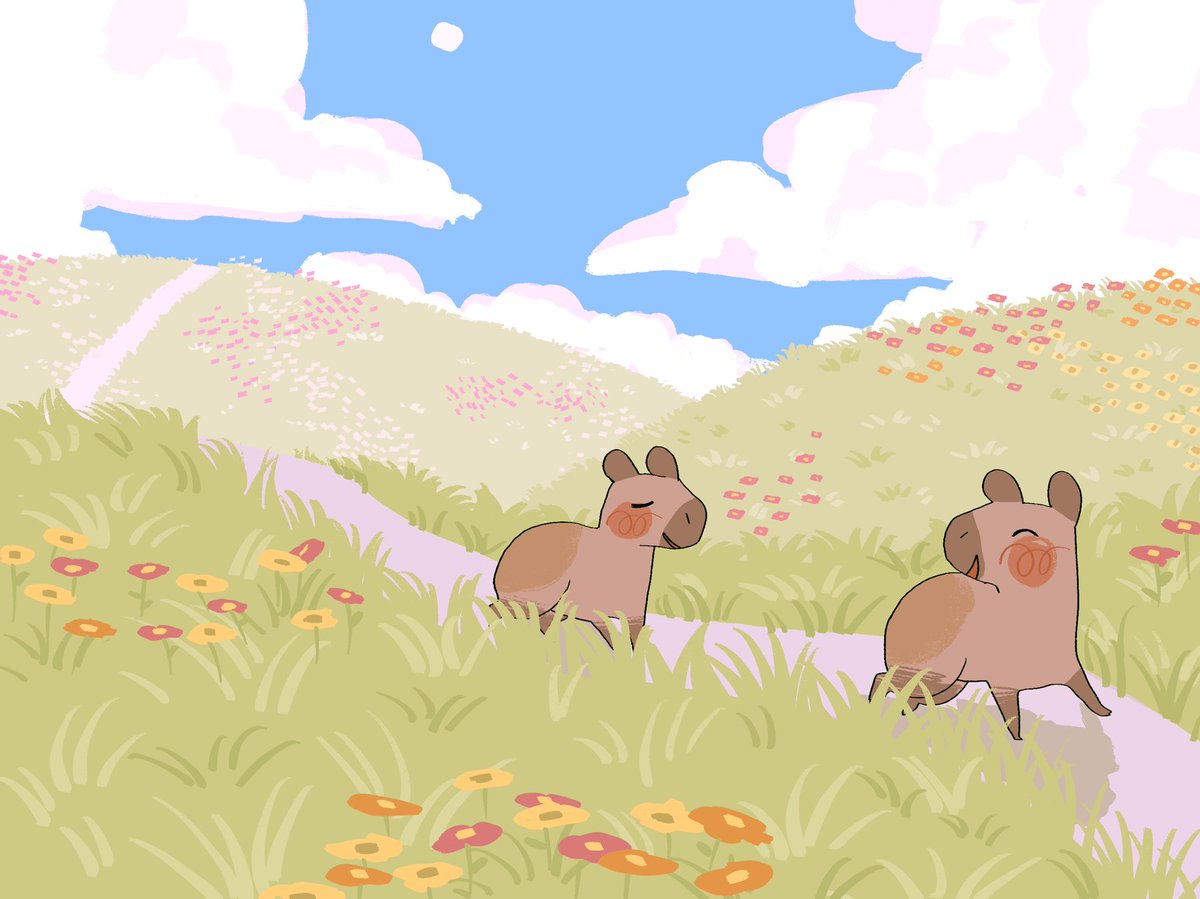 capydoodle's tweet photo. capybara #176: sweet summer afternoons https://t.co/lUBgzqOAZc