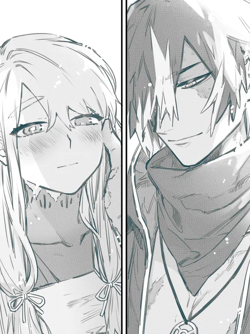 あとでちゃんとまとめるんですけどいつになるか分からないので、今作ってる創作男女ちょっとだけ載せる…

自分を食い殺そうとした元兄弟(同然だった存在)への復讐に生き急ぐ男と、本来その男にとって捕食対象の異種族で自分のために生きることを諦めていた女が恋してしまう矛盾だらけのカプです 