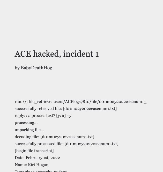 uncookd_'s tweet photo. by BabyDeathHog

Beautiful Bermuda Cruises

https://t.co/Vl9u743lzx

Beane's University of Magicks (11-12)

https://t.co/dIjpXcfj5X

https://t.co/J4X8gDNehv

ACE hacked, incident 1

https://t.co/kdij0NQJQ8

ACE incident report: D10M5Y2022

https://t.co/A9RBL9lowK

#writerslift https://t.co/NH3aPLCnxP