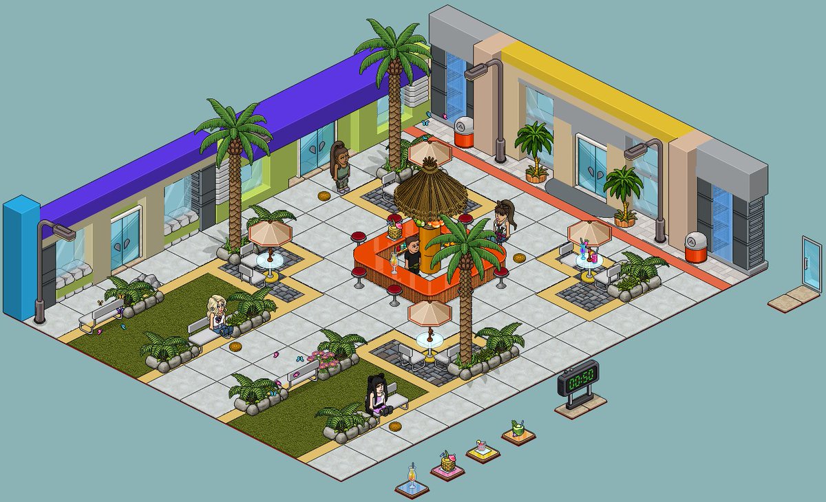 my @bratz room designed for @habboquestsweb recent 2000's badge event!! based on the tv series &amp; video game :) #habbo