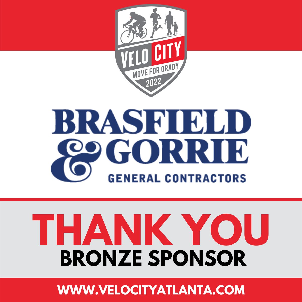 MoveForGrady's tweet image. For years, @BrasfieldGorrie has helped build a stronger Grady, as both a sponsor of VeloCity and as one of our amazing contractors. THANK YOU for your commitment to help our community become healthier and stronger, together. #MoveForGrady