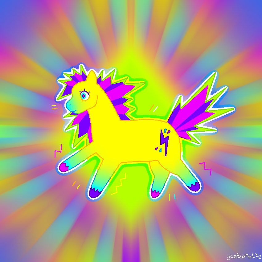 goatwool's tweet photo. JOLT ⚡️🌈
sparklepony to celebrate finally feeling well enough to draw :’-) this little feller always seems to be caught up in electricity! what do u think their name should be…?! i’m thinking of high voltage and zap as sum possibilities #mlp https://t.co/C34JCCmdtz