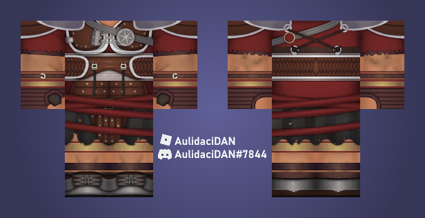 AulidaciDAN's tweet photo. Recreation of a uniform from Fallout New Vegas' Caesar's Legion. I haven't gotten ambitious projects like this as of late and I'm excited to do more!

Likes and RTs are appreciated!

#roblox #robloxart #robloxclothes #robloxclothing #robloxdev #robloxdesign #RobloxDesigner https://t.co/Yxy3nwjkiJ