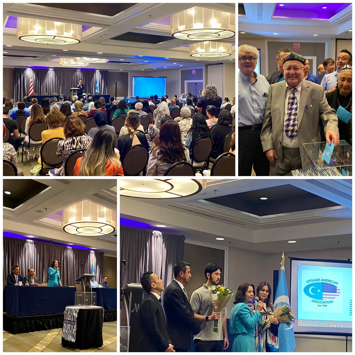 Uyghur_American's tweet photo. On May 21, 2022, the UAA held its 10th democratic election in Fairfax Marriott hotel. Many thanks to the previous team and the new team is looking forward to serving our community and building closer relationships with other organizations. https://t.co/ZWMITsJQdn
