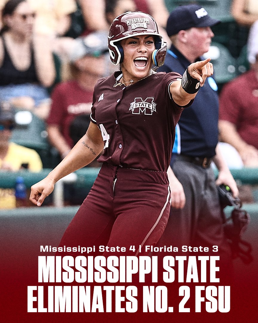 MISSISSIPPI STATE UPSETS THE NOLES‼️

Florida State is the first national 2-seed to ever be eliminated in the regionals! <a href="/HailStateSB/">Mississippi State Softball</a>
