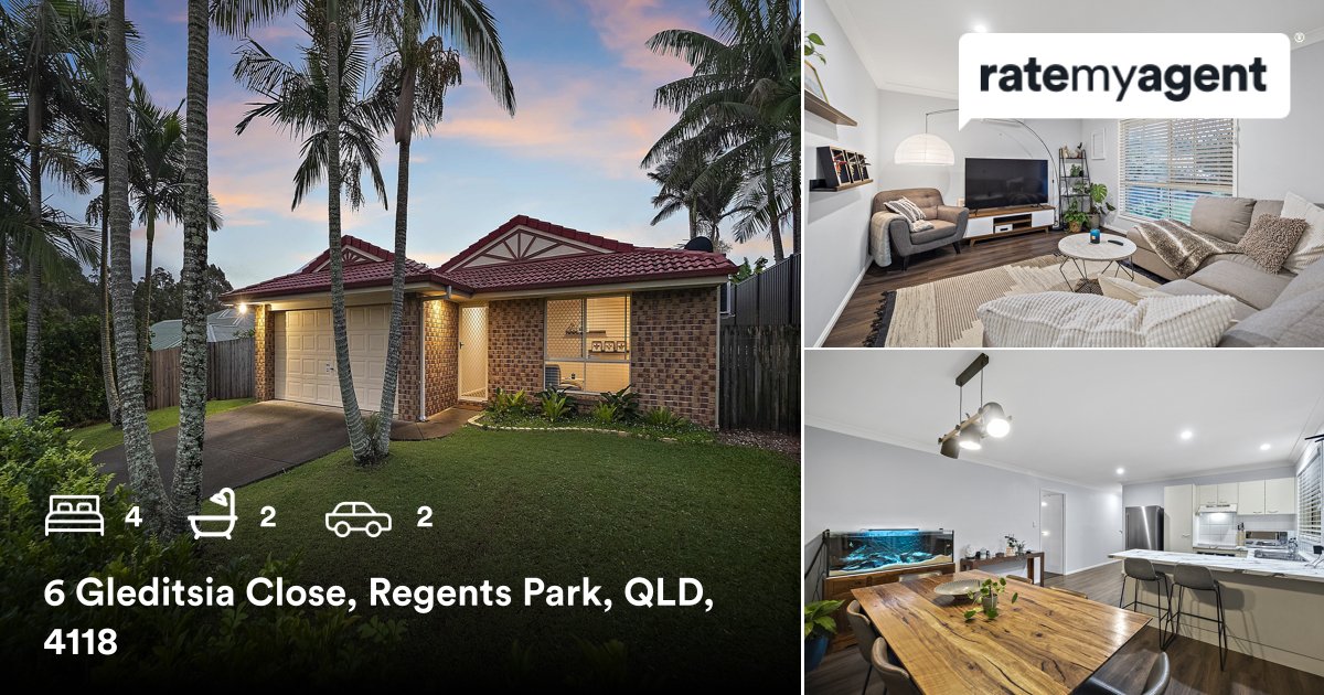 Agent_Nicky's tweet image. 4 🛏 2 🛀 2 🚘
📍 6 Gleditsia Close, Regents Park, QLD, 4118

My latest listing on #ratemyagent
rma.reviews/yYvfCLNqzyZu