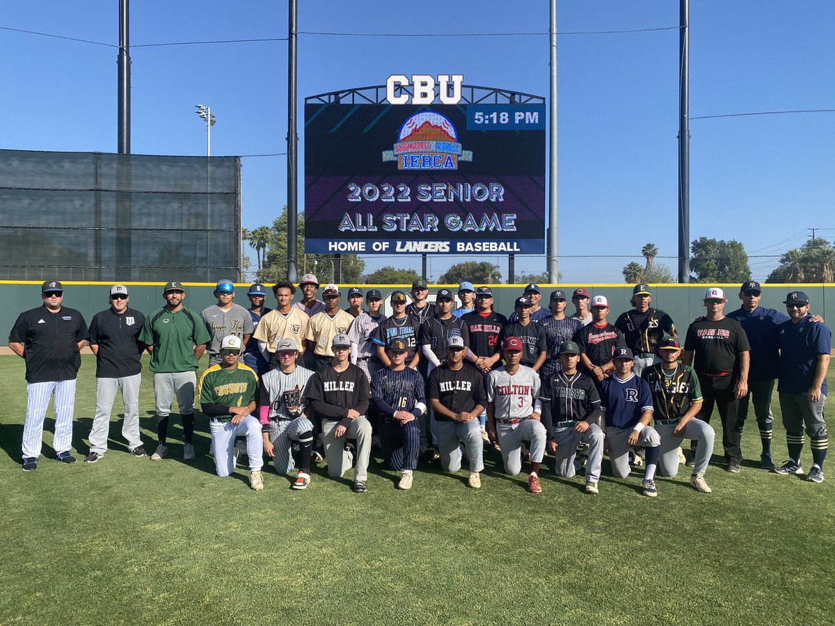 IE_Baseball_HQ's tweet photo. Your 2022 Inland Empire Baseball Coaches Association Senior All-Stars. Riverside Co. vs. San Bernardino Co. https://t.co/YA57N5Mmo4