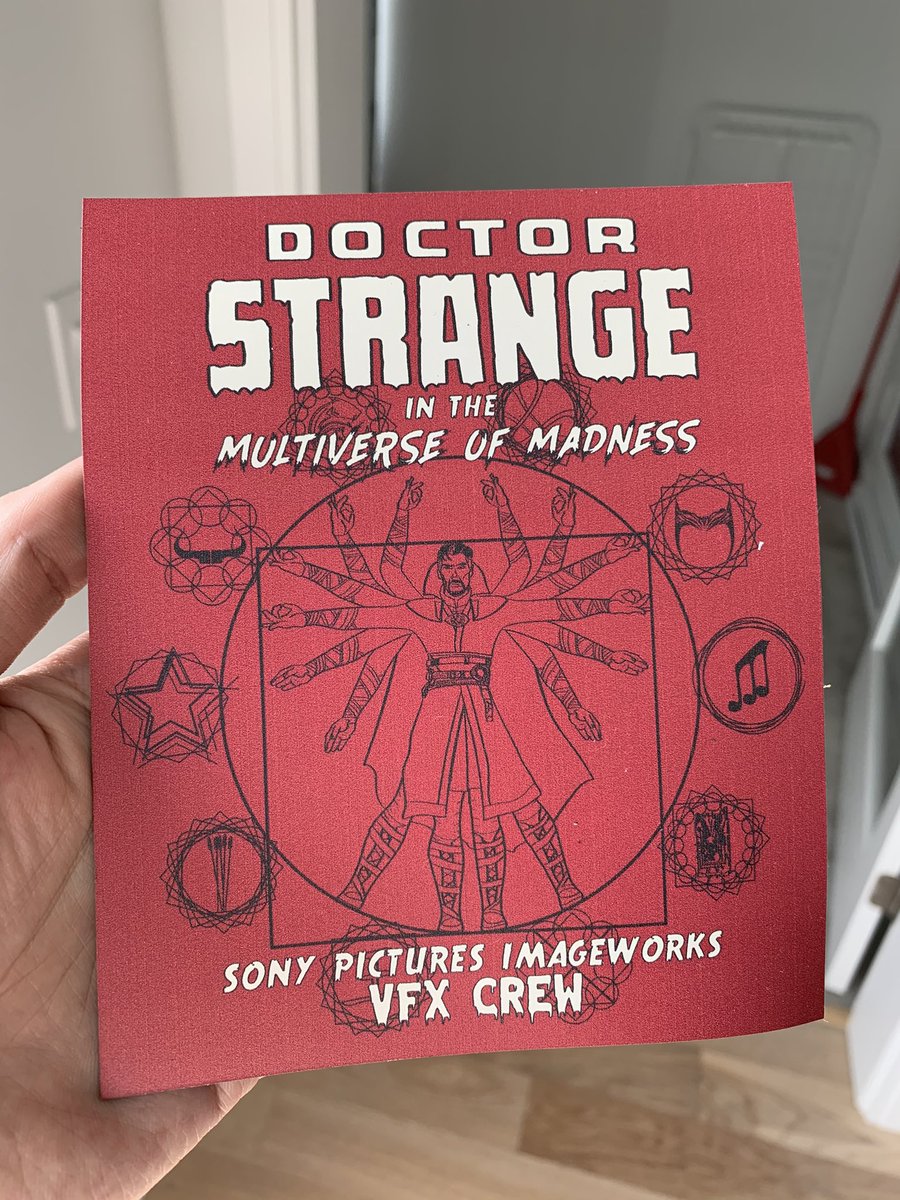 blauereiter's tweet photo. Fingers crossed I don't accidentally conjure up a multi-dimensional portal when I slap this #MultiverseOfMadness magnet on my fridge door lol. Thanks @imageworksvfx ! #vfx #crewgear https://t.co/BrmziqAX6G