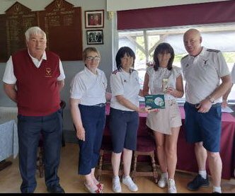 Noreen Roche receiving a special presentation from both the Mens and Ladies Club for her recent Hole in One on the 4th Hole in Doneraile Golf Club.