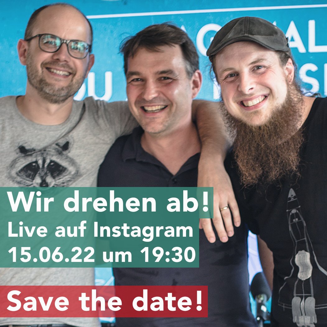 Wir probieren mal was live! Und bitte nicht schimpfen: Wir haben auf Instagram 2,011 mal so viele Follower – daher erstmal mal dort👉 bit.ly/physiker-live
Falls ihr keinen Insta-Account wollt: Schnappt Euch den von Eurer Oma, vom Enkel oder von der Bekannten vom Nachbarn😉😘