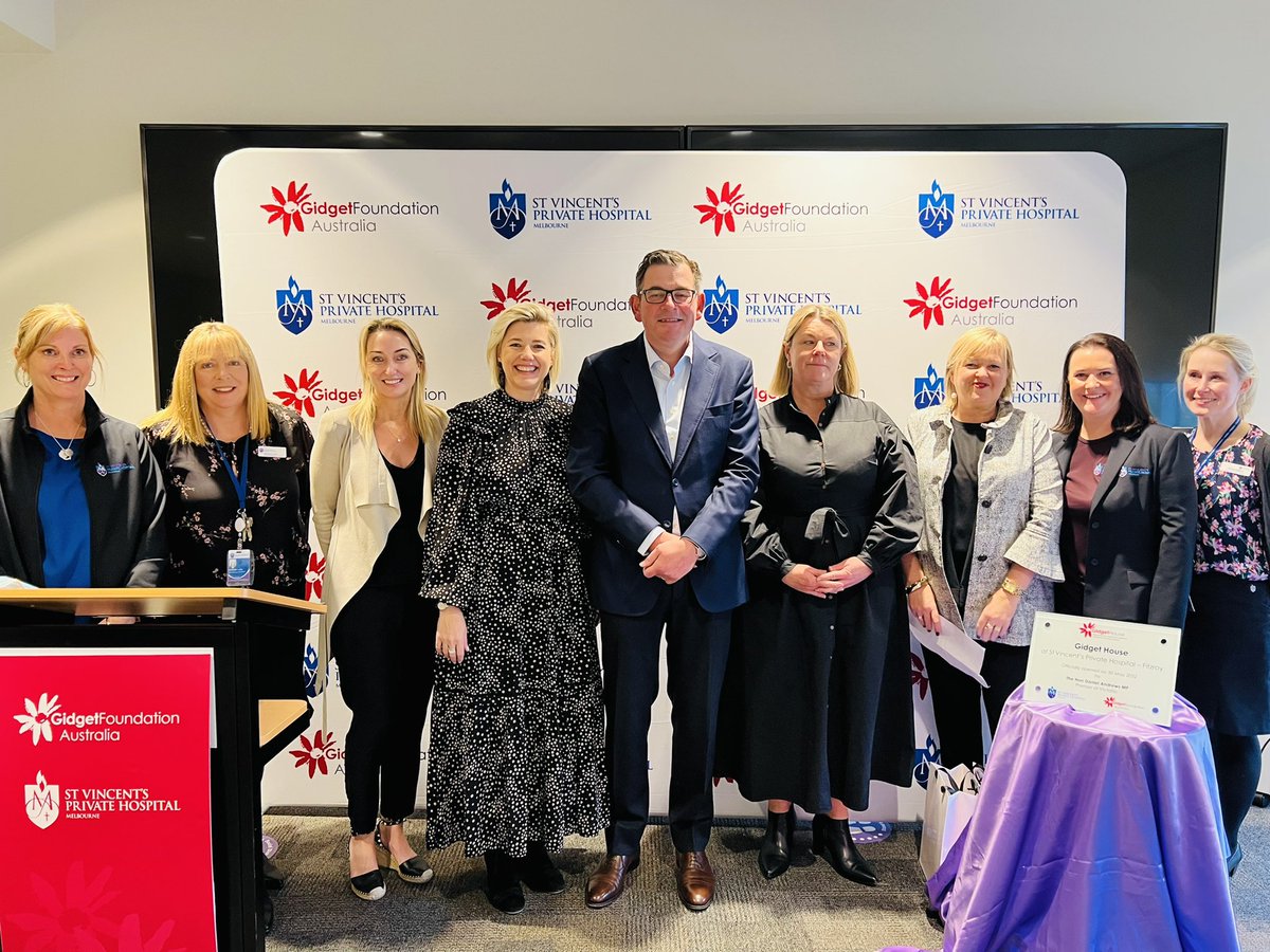 Gidget Foundation (@gidgetfndation) on Twitter photo What a way to start the week! Today we launched Gidget House at @StVincentsMelb Fitzroy, making it our 23rd Gidget House now open in Australia. Thank you to <a href="/DanielAndrewsMP/">Dan Andrews</a> for kindly officiating the opening. #pnda #perinatalmentalhealth #hospital #australia What a way to start the week! Today we launched Gidget House at @StVincentsMelb Fitzroy, making it our 23rd Gidget House now open in Australia. Thank you to <a href="/DanielAndrewsMP/">Dan Andrews</a> for kindly officiating the opening. #pnda #perinatalmentalhealth #hospital #australia