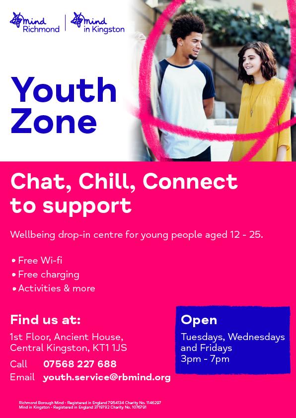 Wellbeing drop-in centre for young people
@mindinkingston @rb_mind
#youth
#youthwellbeing
#youthmentalhealth