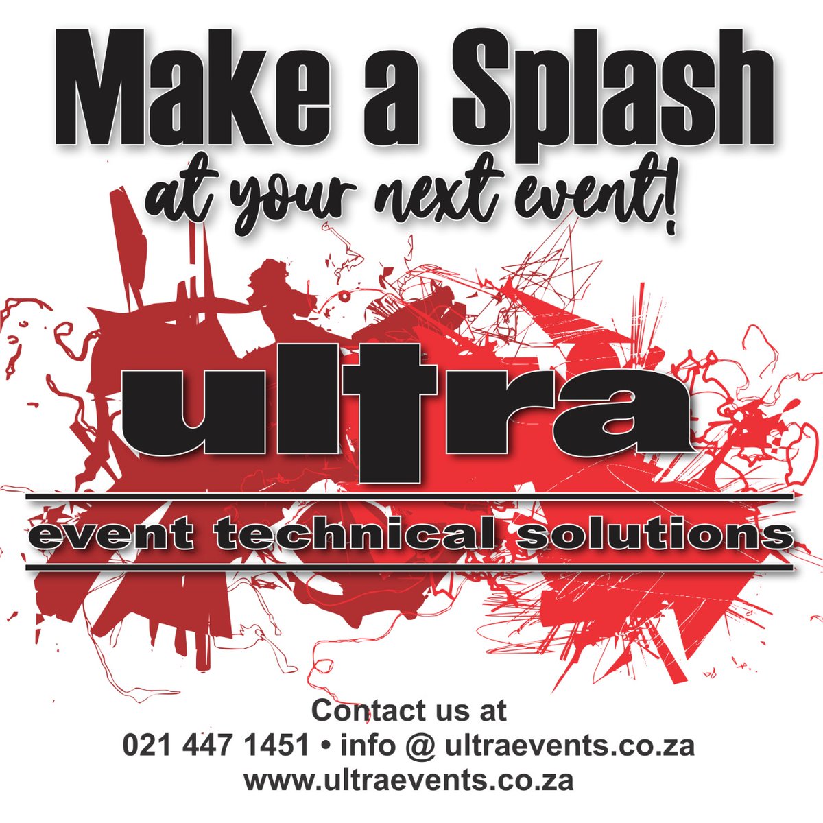 Make a splash at your next event!

Head over to ultraevents.co.za to find out how!

#onestopshop
#EventTechSupplier 
#UltraEventTechnicalSolutions