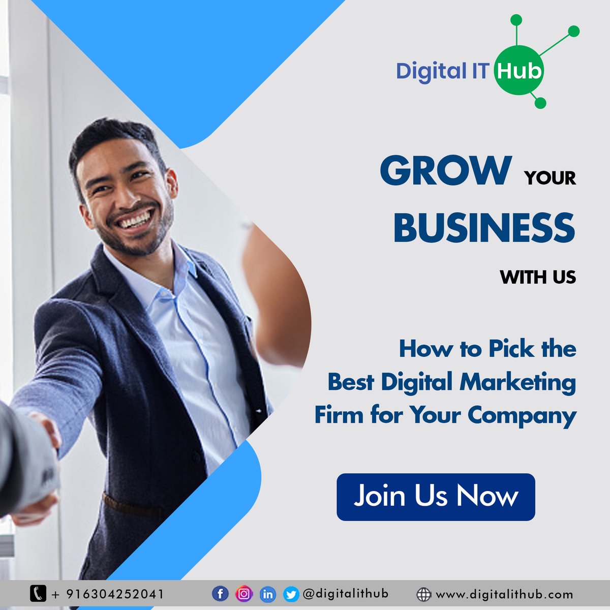 digitalithub's tweet photo. How to Pick the Best Digital Marketing #Firm for Your Company?
Digital marketing has progressed in recent years to become a solid #investment for firms. 
Reach us at https://t.co/b0lWlRnqKI
#digitalmarketing #marketing #socialmediamarketing #socialmedia #business #seo #branding https://t.co/urUQG1Vuea