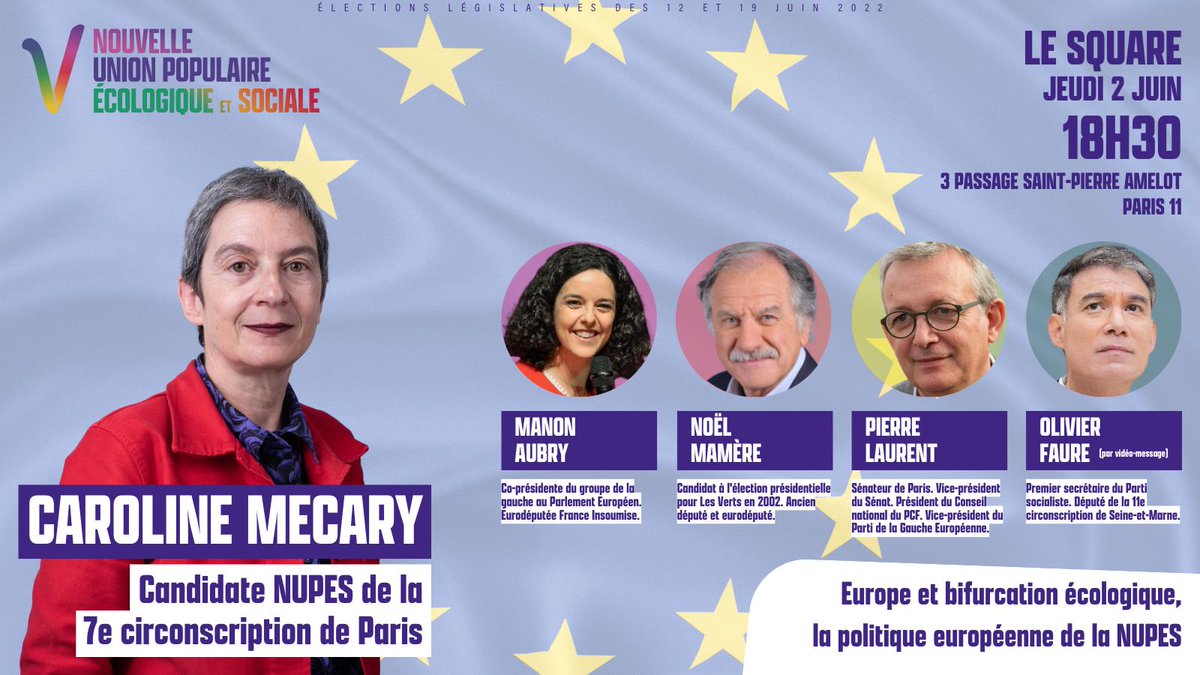 plaurent_pcf's tweet image. #legislatives2022 : quelle politique européenne pour la bifurcation écologique ?
J&apos;aurai plaisir d&apos;en débattre ce jeudi à l&apos;invitation de @carolinemecary candidate #NUPES dans la #circo7507 !

↪️RDV à 18h30 au Square (3 passage St-Pierre Amelot, Paris 11e)
