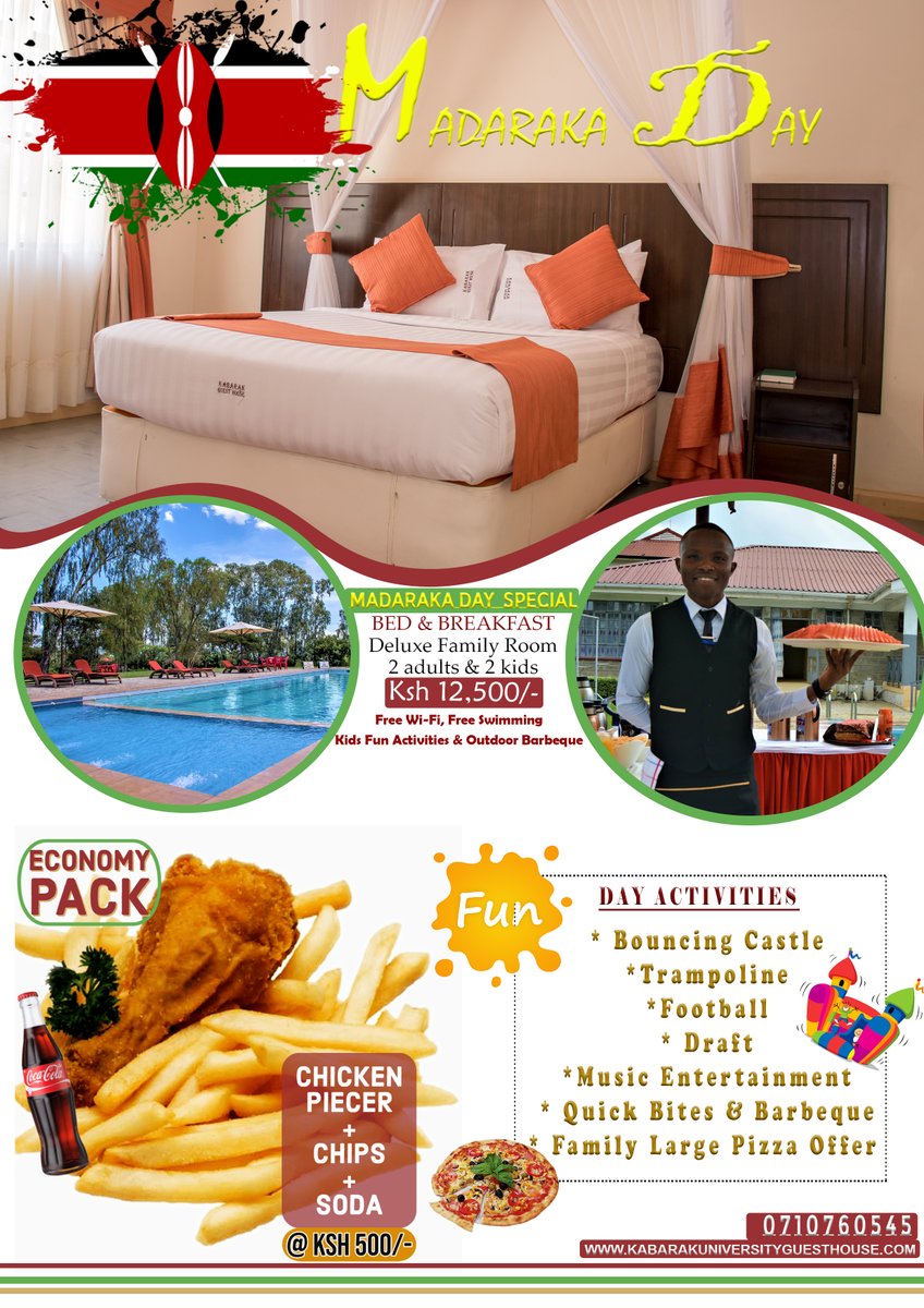 Spakabarak's tweet photo. #MadarakaDay2022 is here! Join @Kabuguesthouse for family &amp; friends Time!
Call 0710760545
https://t.co/ecPbdNoJKS
#MadarakaDay Alchemist WhatsApp Larry Langata IEBC #digitalmarketing https://t.co/JPqvqpbL27