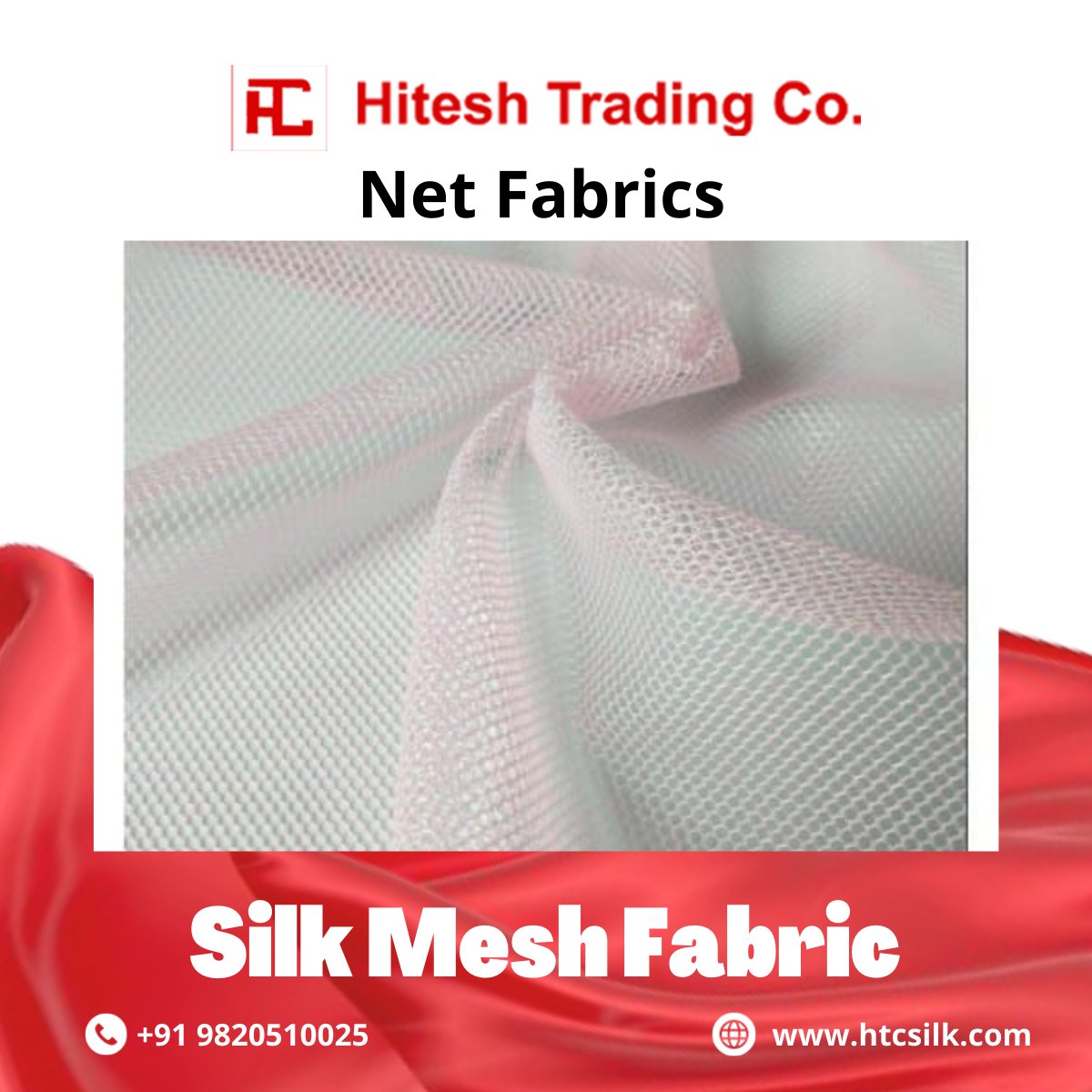 HiteshTrading's tweet photo. Find the best quality, 100% pure Silk Mesh Fabric nowhere but at HTC Silk. We bring you the most exceptional silk fabrics that can ever be found.

#HiteshTradingCompany #SilkMeshFabric
#FabricSilk https://t.co/7sBJay1jLp