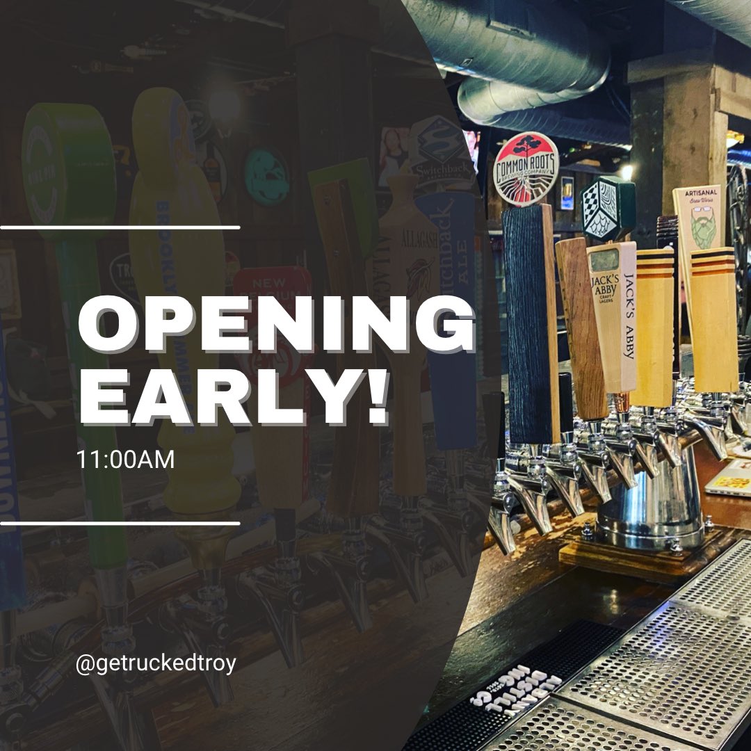 GetRuckedTroy's tweet photo. Opening early today for Memorial Day!

We’ll see you all at 11! Cheers! https://t.co/vL8ttCvFMG