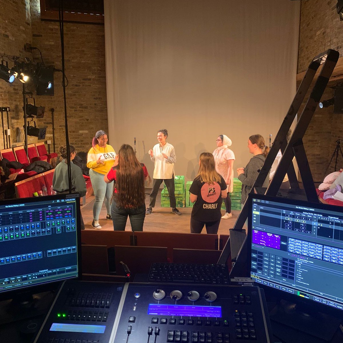 Beth Kapila's artistic associate residency with us has come to an end. She's brought an amazing amount of creativity &amp; energy &amp; produced an outstanding selection of work for us. We wish her the very best for the future.
Here she is in action (centre) at Our Streets rehearsals