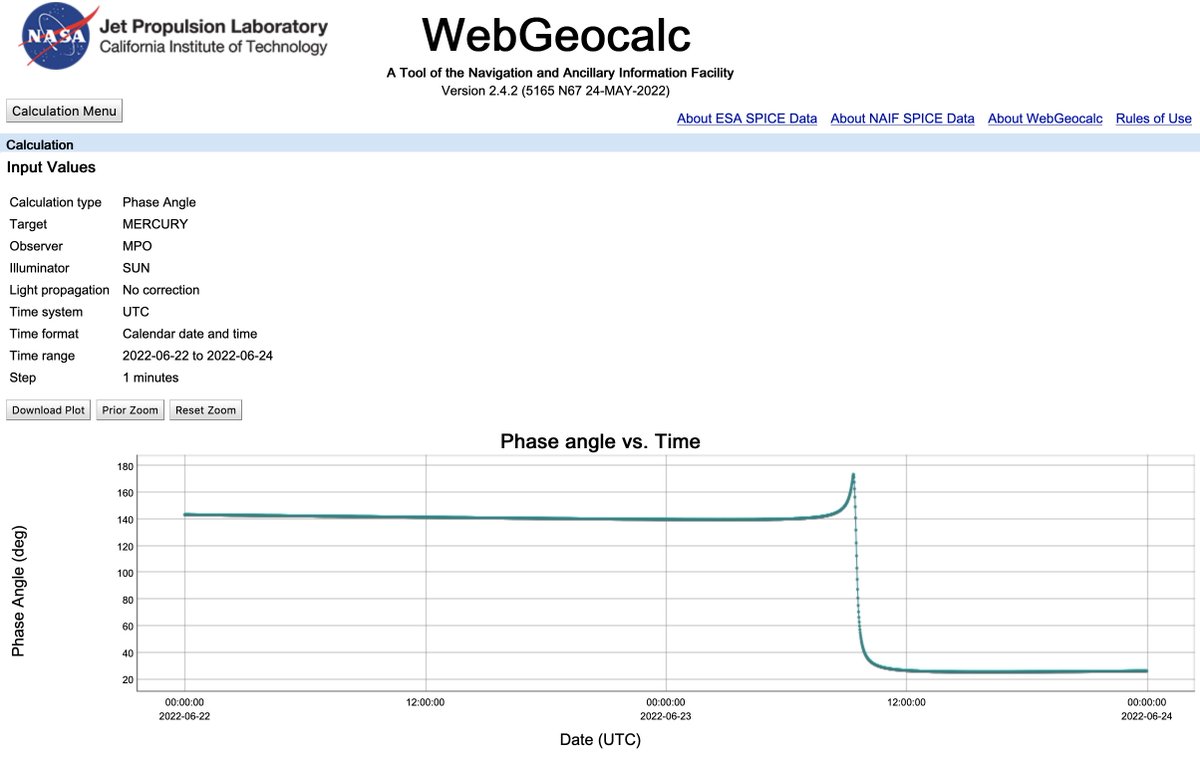A new version of WebGeocalc has been deployed implementing new Phase angle calculations. Start working online with the ESA SPICE Kernel Datasets at 👉 spice.esac.esa.int/webgeocalc