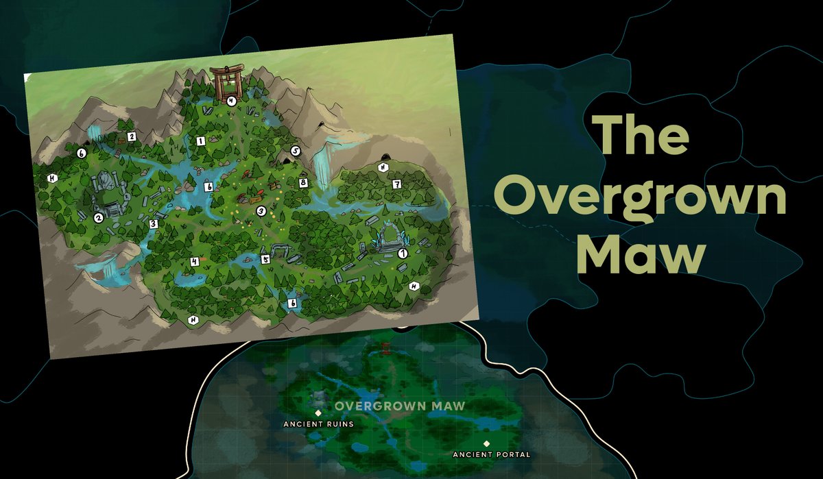 chu_mb1's tweet photo. Chumbi Valley Update (+Sneak peek) 👀

We have been busy designing the map for Chumbi Valley including The Overgrown Maw which contains ruins and engraved structures. 🍃🌿

What do you think the numbers on the map represent? 🤔

#nftgame #blockchaingame #nft https://t.co/uUEUV3uNma