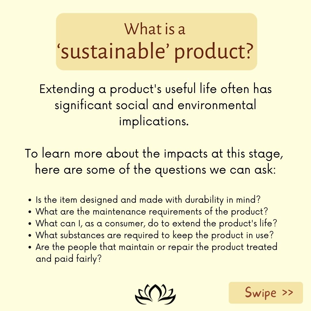 Cons_umption's tweet photo. The fourth part of a product's lifecycle is the use phase of a product. The most significant impact we as consumers can have is to extend the life of a product when it's in our care. Swipe to find out more.

This snippet is from our recent blog post: https://t.co/GTTdGkYpl9 https://t.co/RSxW2WWxmj
