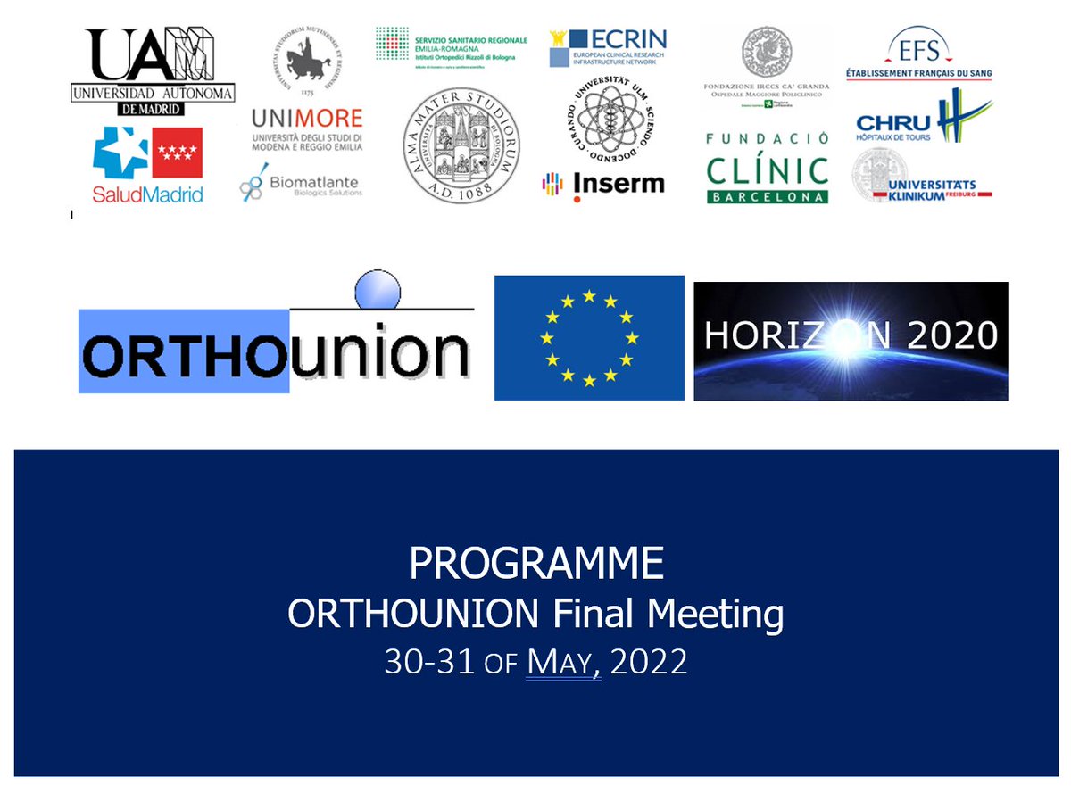 orthounion's tweet photo. 🔊 Welcome to the 4th Annual Meeting of the #ORTHOUNION #ClinicalTrial 
3⃣0⃣ and 3⃣1⃣ May 2022
📍@UAM_Medicina, Madrid https://t.co/QlRHdULvqK