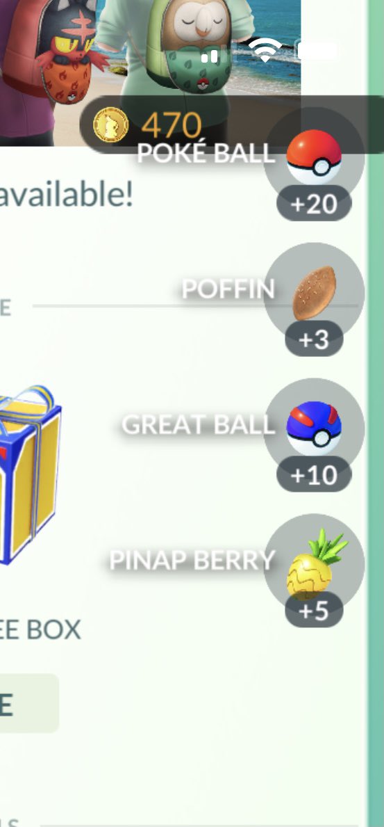 TrainerBoyte's tweet photo. I get that it’s free and all. The only reason people use poffins is if they can use a lot of them. But I guess this a good variety. https://t.co/GW8hsZdvtk