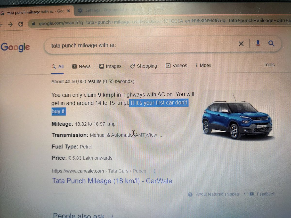 sachinbarsanta's tweet photo. @TataMotors @TataPunchClub 

Is this true??

As per @CarWale 
#TATAPUNCH  is not for 1st time car buyers.

@RNTata2000 @TataCompanies https://t.co/kY68KoMUkl