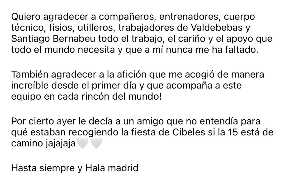 🚨 ISCO SE DESPIDE DEL REAL MADRID. 

Su mensaje. ¡MENUDO CRACK!