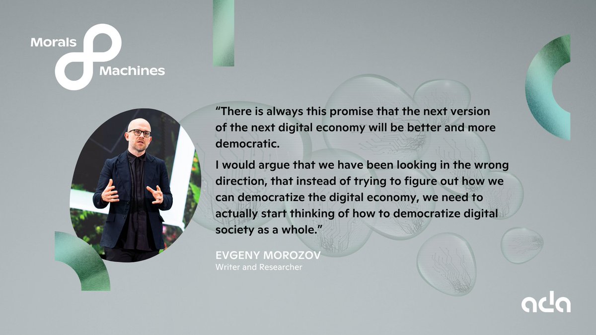 What do we get wrong about the digital world? This is the question <a href="/evgenymorozov/">Evgeny Morozov (evgenymorozov.bsky.social)</a> addresses in his keynote at the #MoralsMachines. He says: “There is always this promise that the next version of the next digital economy will be better and more democratic“.