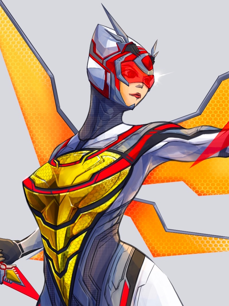 1girl solo tokusatsu wings breasts red eyes medium breasts  illustration images