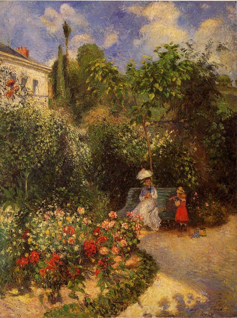 El jardín de Pontoise, 1877, Camille Pissarro