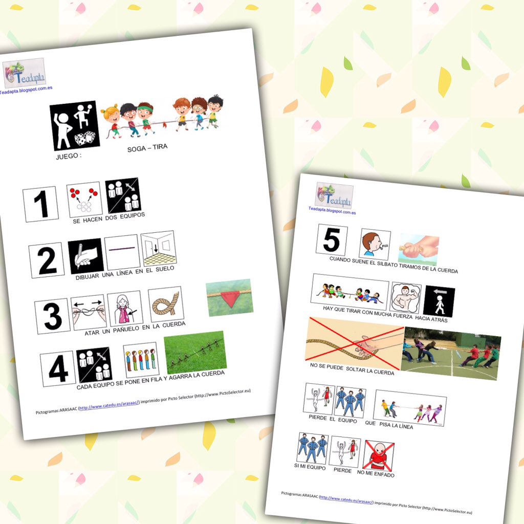 Teadapta's tweet photo. Disfrutemos del final de curso jugando! Juegos adaptados para el patio, el parque,... Con #apoyovisual es más fácil! Descárgate estos y muchos más en el siguiente enlace: 
https://t.co/iQKksukgXt https://t.co/qYxP2OoQbL