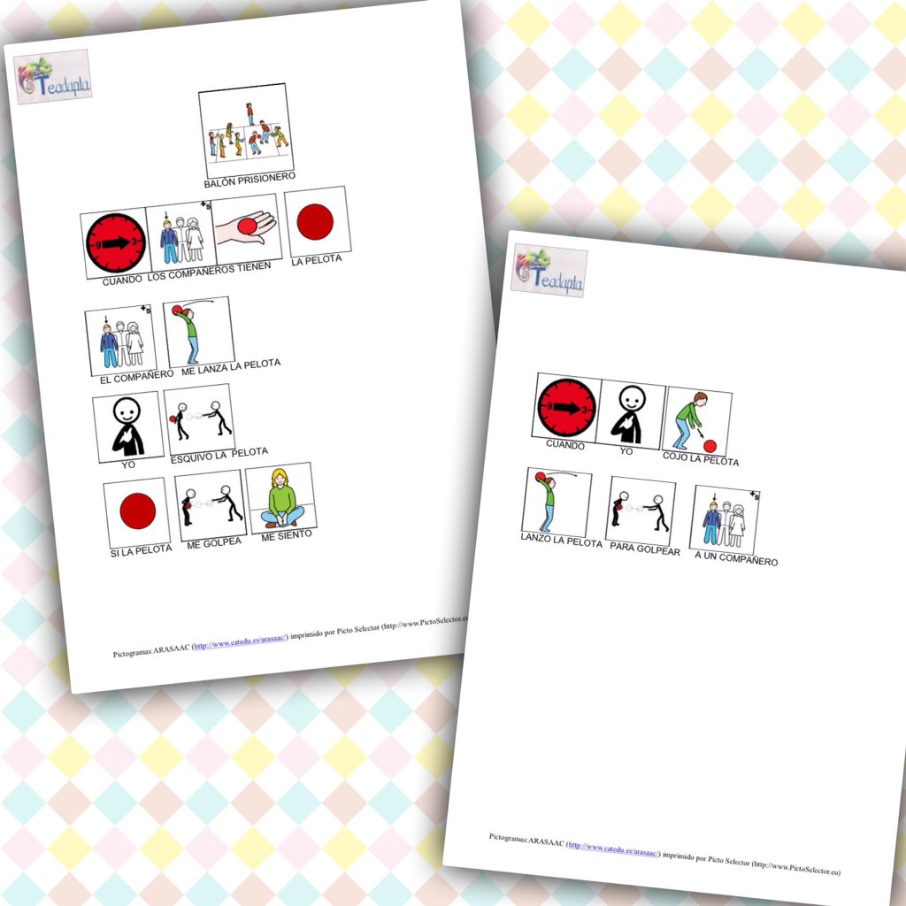 Teadapta's tweet photo. Disfrutemos del final de curso jugando! Juegos adaptados para el patio, el parque,... Con #apoyovisual es más fácil! Descárgate estos y muchos más en el siguiente enlace: 
https://t.co/iQKksukgXt https://t.co/qYxP2OoQbL
