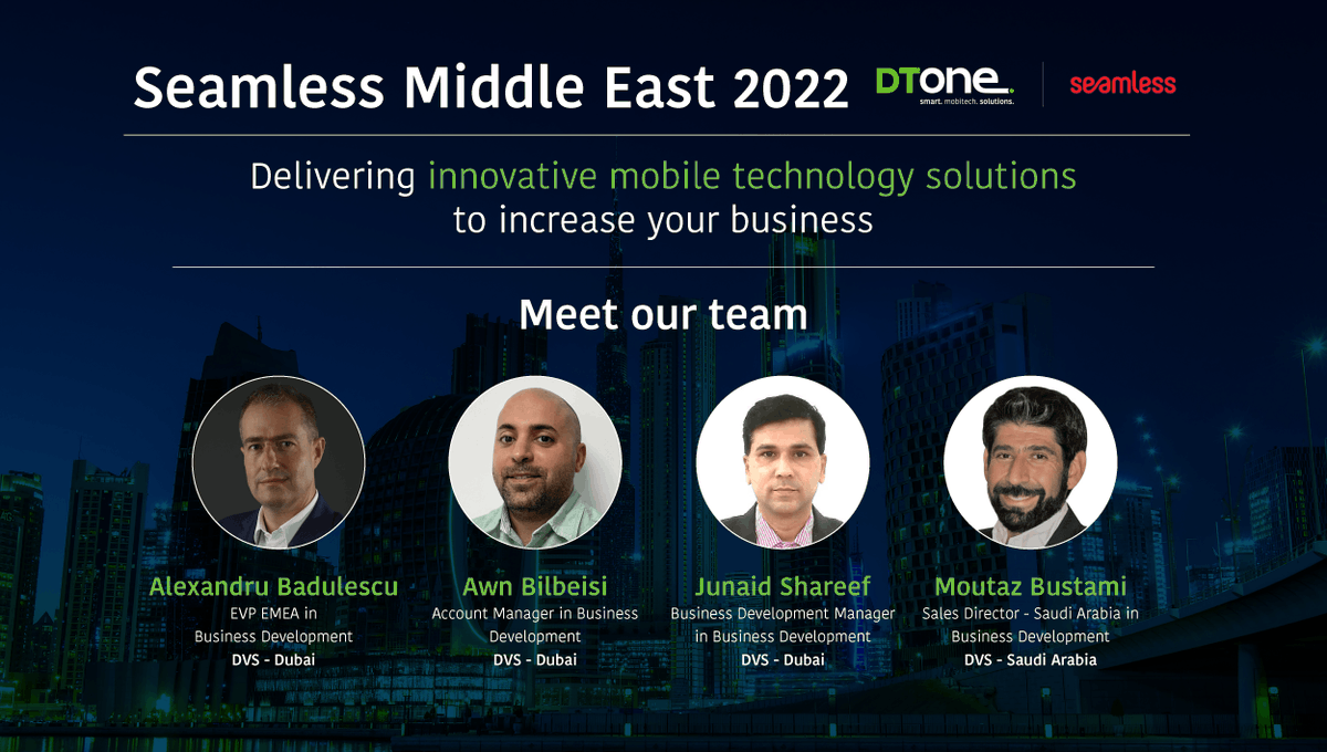 We are getting closer by the day to #Seamless Middle East 2022. Visit #DTOne delegates on booth D22 between May 31st and June 1st.