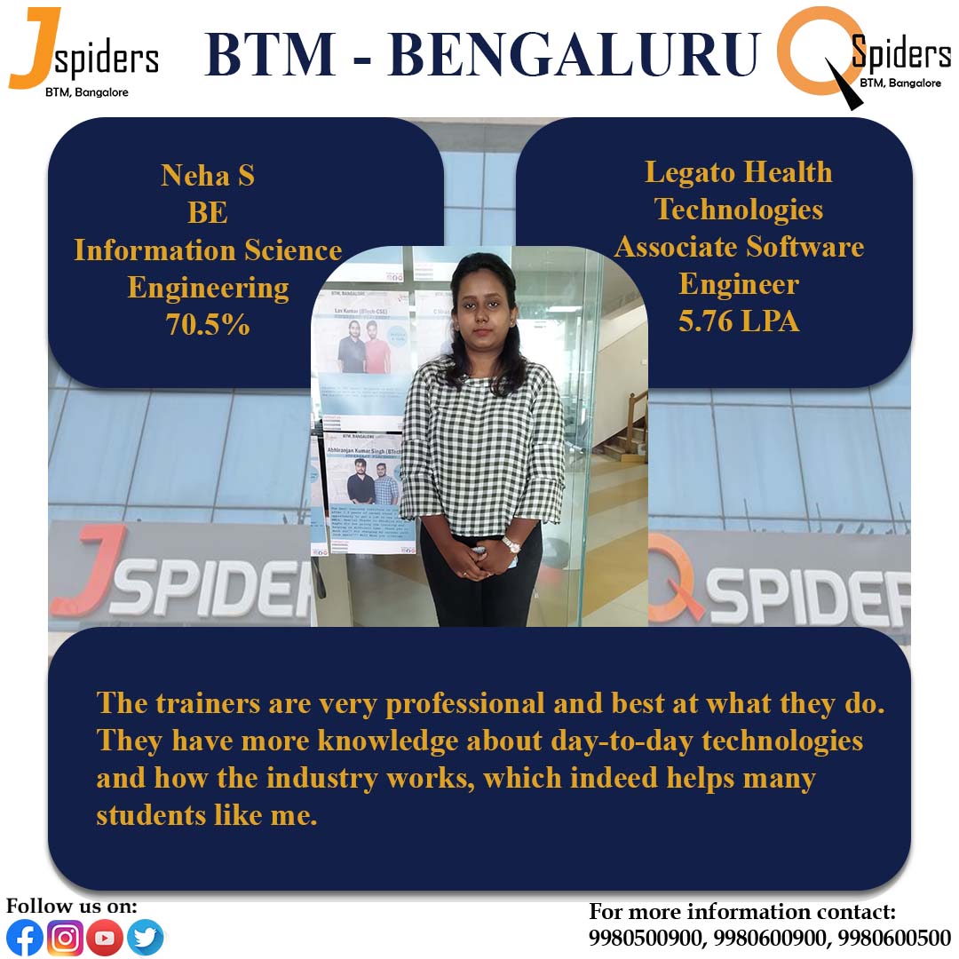 QSpiders & JSpiders, BTM Layout on Twitter "Congratulations Neha S