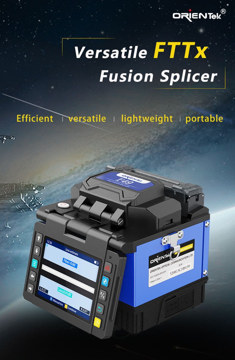 OrientekOptical's tweet photo. Are you strugging to find a fusion splicer suitable for aerial work? Orientek will releases T49 for you:
1. Work platform designed for the aerial work
2. Rich expansibility fiber cleaver operation platform(optional)
More: https://t.co/LjLHSNS0Rx
Email: info@orientekot.com
#FTTx https://t.co/zZVNslw8pW