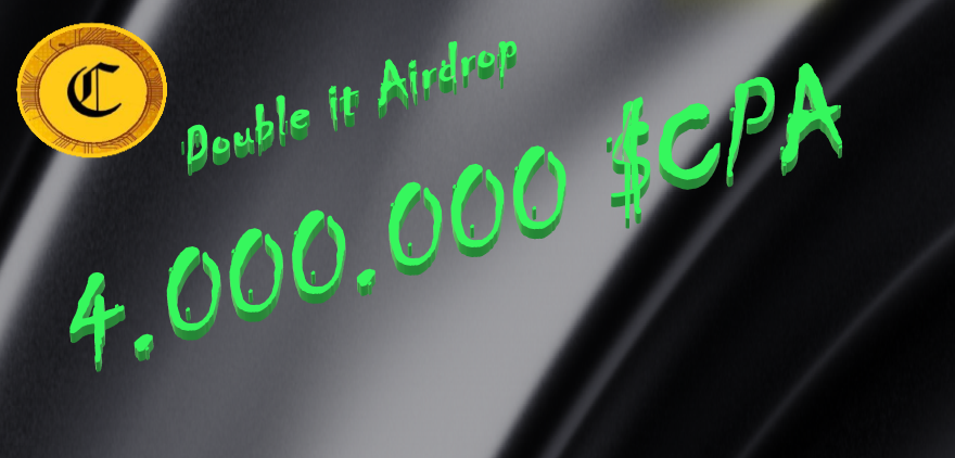 Trad3EX's tweet photo. 📣 Double it Airdrop For #ElrondCommunity ❤
 4.000.000 $CPA 
➡️ Follow @_Official_CPA
➡️Tag+RT
➡️Reply &amp; tag 5 #Elrond friends
➡️Complete the form 🔽
https://t.co/ARuec6Fihh
⏰Only 3 days left
Don't miss out!
First 10.000 people receive 400 $CPA
#CPA #community #DeFi #ArtCPAclub https://t.co/5PTQ4mJVQi