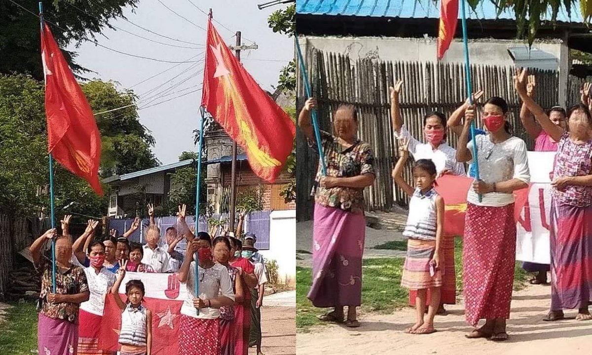 YounNi17's tweet photo. Anti-coup revolutionary strike in Sagaing's Shwebo Twp.  #2022May30Coup #WarCrimesOfJunta #WhatsHappeningInMyanmar https://t.co/rwhHGagQcQ
